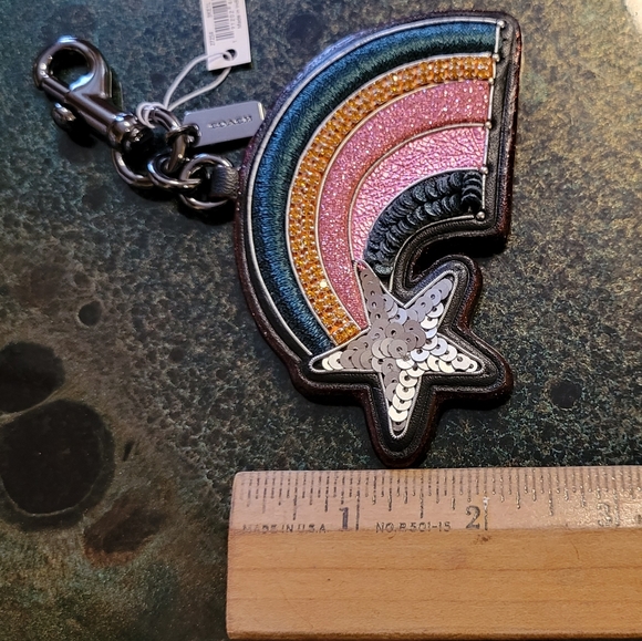 Coach Leather Rainbow & Star Bag Charm Fob 27254 RARE NWT - Picture 4 of 16